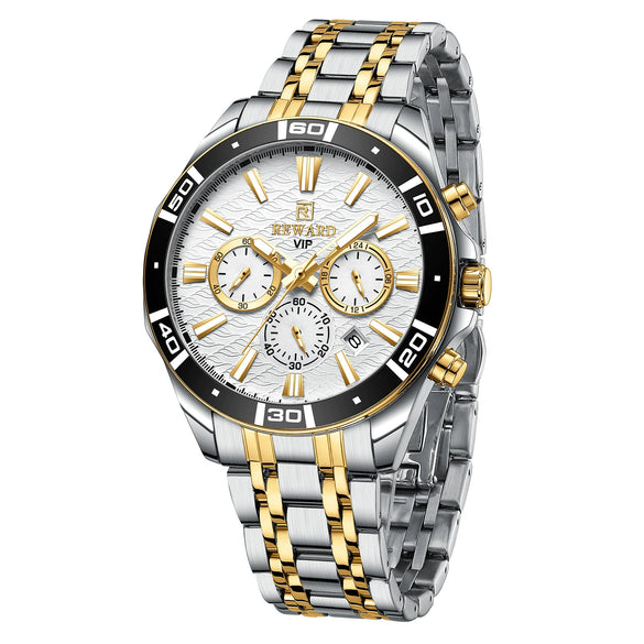 Men's Sports Watch Alloy Case Stainless Steel Belt Round Dial