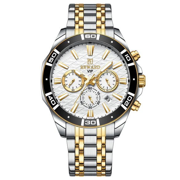 Men's Sports Watch Alloy Case Stainless Steel Belt Round Dial