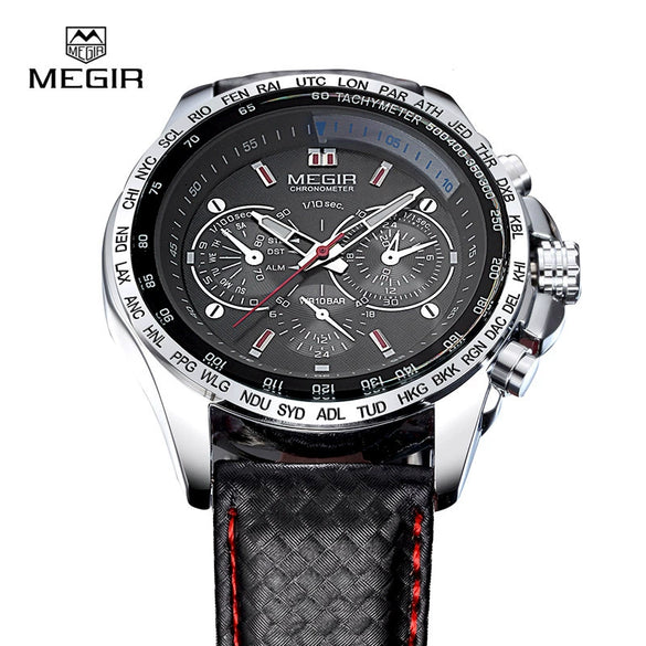 Men's Sports Watch Alloy High Belt Belt Round Dial