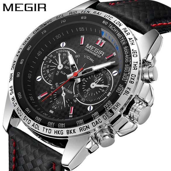 Men's Sports Watch Alloy High Belt Belt Round Dial