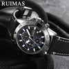 Men's Sports Watch Chronograph Calendar Luminous Waterproof Genuine Leather Strap Alloy Case Round Dial