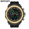 Men's Sports Watch Metal Case Silicone Strap Stainless Steel Clasp Round Dial Multifunctional Chronograph Luminous Waterproof