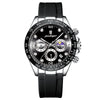 Men's Sports Waterproof Alloy Case Stainless Steel Strap Quartz Watch With Round Dial