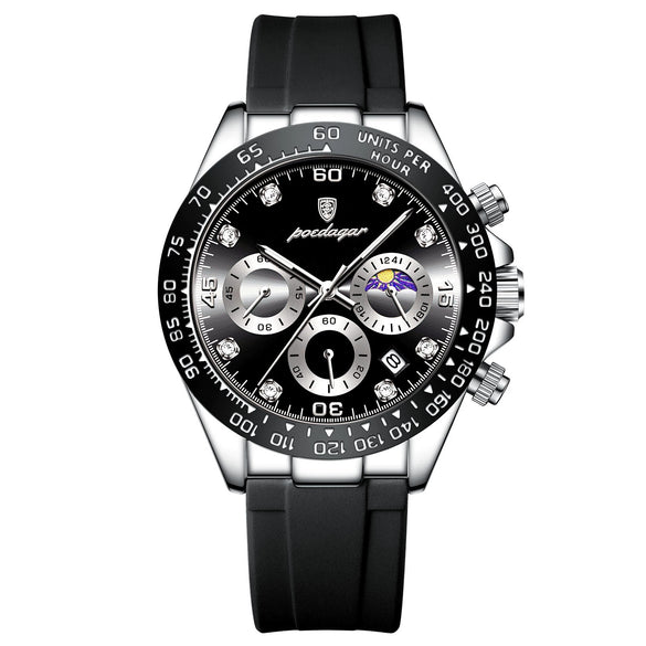 Men's Sports Waterproof Alloy Case Stainless Steel Strap Quartz Watch With Round Dial