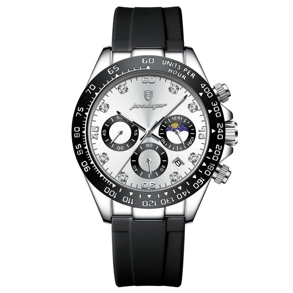 Men's Sports Waterproof Alloy Case Stainless Steel Strap Quartz Watch With Round Dial