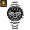 Men's Sports Waterproof Alloy Case Stainless Steel Strap Quartz Watch With Round Dial