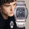 Men's Square Alloy Quartz Watch For Business And Leisure