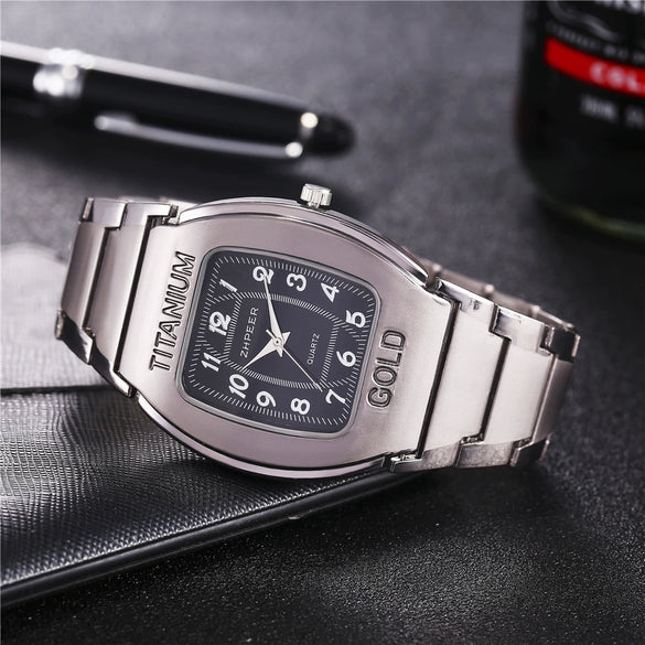 Men's Square Alloy Quartz Watch For Business And Leisure
