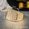 Men's Square Geometric Copper Zirconia Inlaid Niche Style Ring Jewelry