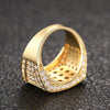 Men's Square Geometric Copper Zirconia Inlaid Niche Style Ring Jewelry