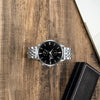 Men's Stainless Steel Alloy Quartz Watch And Bracelet Set Square Dial Leisure Style
