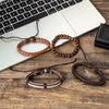 Men's Stainless Steel Alloy Quartz Watch And Bracelet Set Square Dial Leisure Style