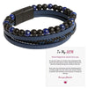 Men's Stainless Steel And Magnetic Material Handwoven Multilayer Leather Bracelet With Geometric Style