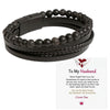 Men's Stainless Steel And Magnetic Material Handwoven Multilayer Leather Bracelet With Geometric Style