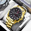 Men's Stainless Steel Automatic Movement Hollow Calendar Sports Watch With Rose Gold Clasp Round Dial Business Style Waterproof Luminous