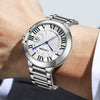 Men's Stainless Steel Automatic Waterproof Business Style Round Dial Imitation Mechanical Watch