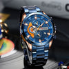 Men's Stainless Steel Band Quartz Motorcycle Disc Sixpin Leisure Watch