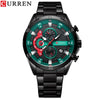 Men's Stainless Steel Band Quartz Motorcycle Disc Sixpin Leisure Watch