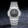 Men's Stainless Steel Band Quartz Watch With Round Dial And Waterproof Feature