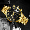 Men's Stainless Steel Business Quartz Watch With Round Dial And Fake Threeeye Design