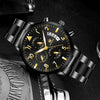 Men's Stainless Steel Business Quartz Watch With Round Dial And Fake Threeeye Design