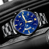 Men's Stainless Steel Business Quartz Watch With Round Dial And Fake Threeeye Design