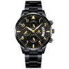 Men's Stainless Steel Business Quartz Watch With Round Dial And Printed Logo