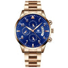 Men's Stainless Steel Business Quartz Watch With Round Dial And Printed Logo