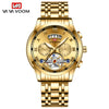 Men's Stainless Steel Business Round Dial Waterproof Quartz And Tourbillon Watch