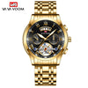 Men's Stainless Steel Business Round Dial Waterproof Quartz And Tourbillon Watch