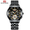 Men's Stainless Steel Business Round Dial Waterproof Quartz And Tourbillon Watch