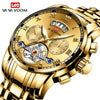 Men's Stainless Steel Business Round Dial Waterproof Quartz And Tourbillon Watch