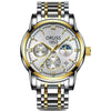 Men's Stainless Steel Business Style Rectangle Dial Automatic Movement Waterproof Luminous Watch