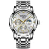 Men's Stainless Steel Business Style Rectangle Dial Automatic Movement Waterproof Luminous Watch