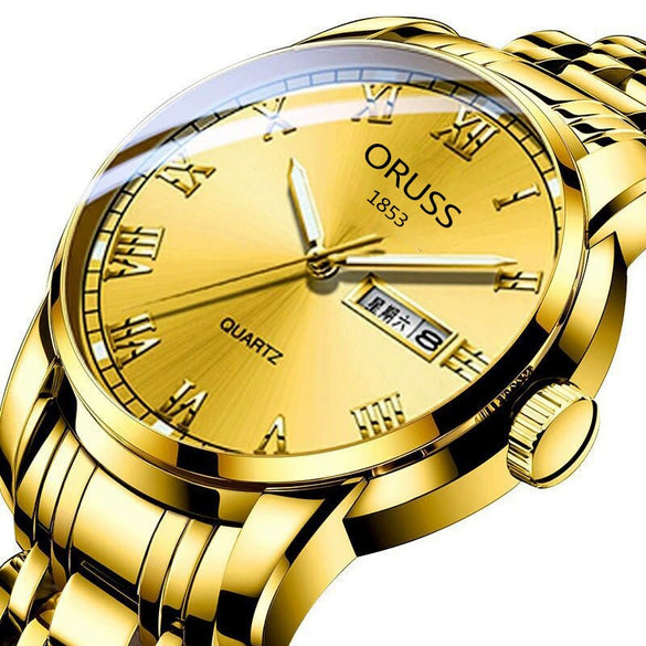 Men's Stainless Steel Business Style Round Dial Waterproof Watch With Automatic Movement And Luminous Calendar