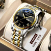 Men's Stainless Steel Business Style Round Dial Waterproof Watch With Automatic Movement And Luminous Calendar
