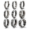 Men's Stainless Steel Cast Piercing Earrings With Tiger Cross Fivepointed Star Geometric Pattern And Polishing Process