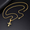 Men's Stainless Steel Cross Pendant Necklace Electroplated Fashion Style