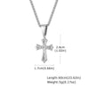 Men's Stainless Steel Cross Pendant Necklace Electroplated Fashion Style