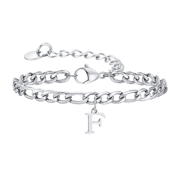 Men's Stainless Steel English Letter Bracelet With Polish Finish