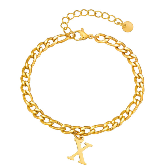 Men's Stainless Steel English Letter Bracelet With Polish Finish