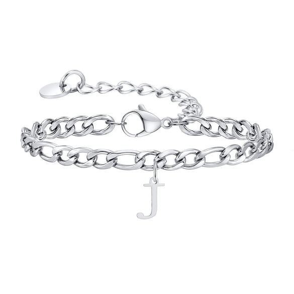 Men's Stainless Steel English Letter Bracelet With Polish Finish