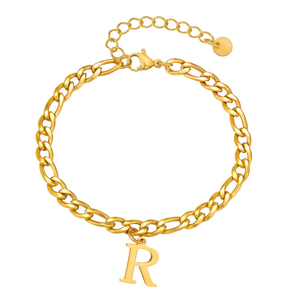 Men's Stainless Steel English Letter Bracelet With Polish Finish