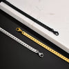 Men's Stainless Steel Flat Foursided Chain Bracelet Fashion Style