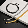 Men's Stainless Steel Flat Foursided Chain Bracelet Fashion Style