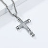 Men's Stainless Steel Geometric Cross Pendant Necklace With Polished Finish Trendy Personal Style Jewelry Gift