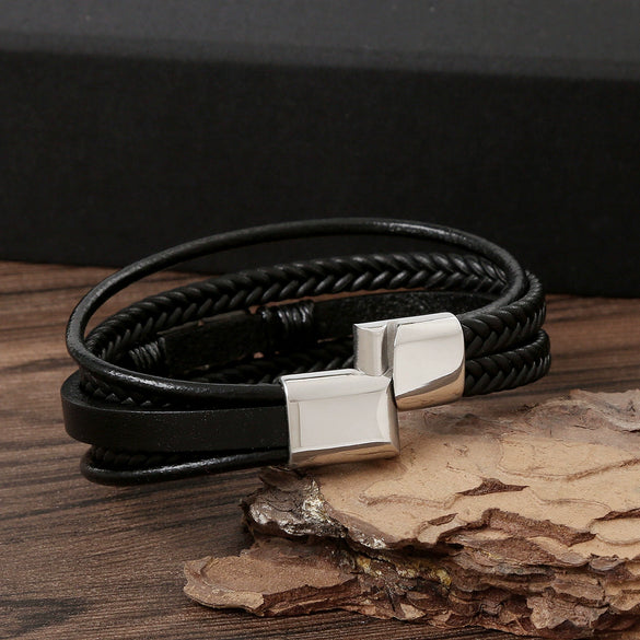 Men's Stainless Steel Handwoven Bracelet Jewelry With Electroplating Treatment And Original Design