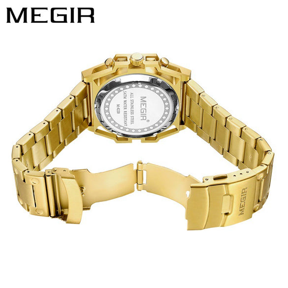 Men's 316 Stainless Steel Hollow Fashion Sports Chronograph Quartz Round Watch