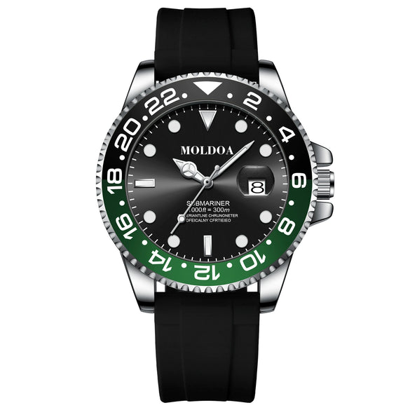 Men's Stainless Steel Imitation Automatic Mechanical Business Watch With Round Dial And Luminous Feature