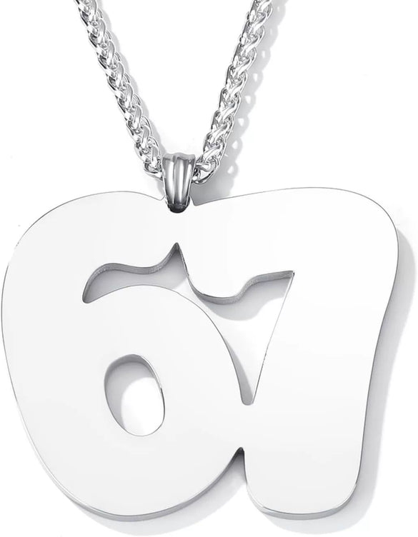 Men's Stainless Steel Letter And Number Pendant Necklace With Regular Chain Electroplated Fashion Accessory